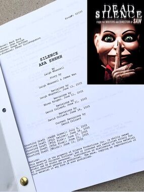 Universal Studios 05 Horror Film Dead Silence aka Silence aka SHHHH Movie Script